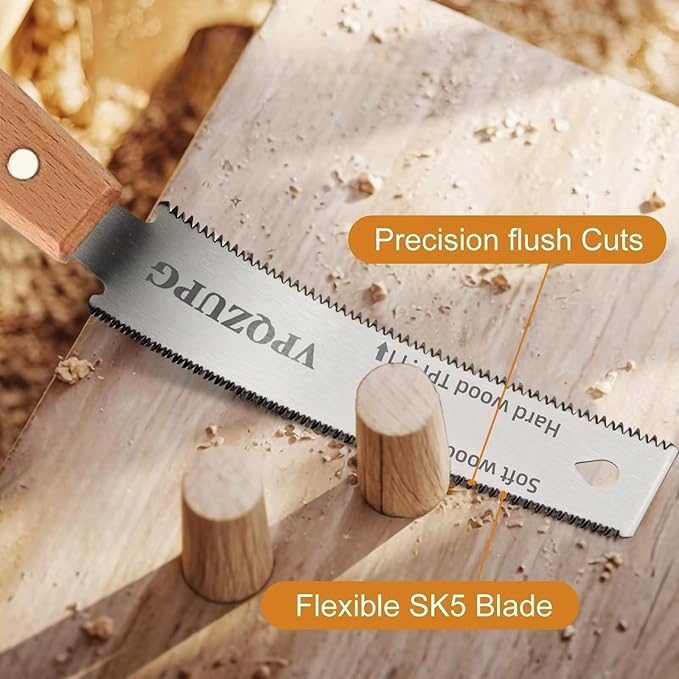 6 Inch Japanese Pull Saw，Hand Saw Woodworking Tools，Wood Handle, Sharp & Lightweight for Woodworking