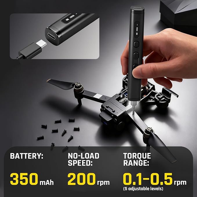 GRENPRO 78-in-1 Precision Electric Screwdriver Set, 3.7V Mini Cordless Screwdriver Kit with LED Display, 5 Adjustable Torque & Manual Handle for Electronics Phone Camera Repair
