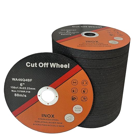 100 PCS Cut Off Wheel 6 Inch 6" x.047 x7/8" Cutting Disc for Angle Grinder Ultra Thin Metal & Stainless Steel