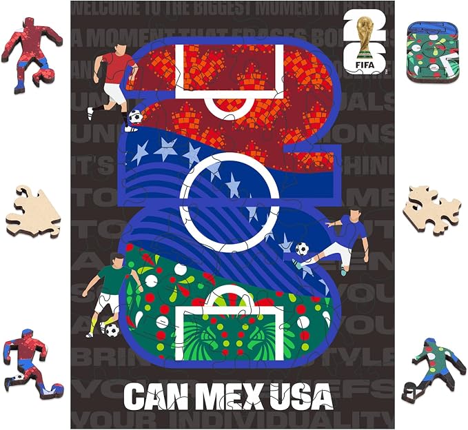 FIFA World Cup 2026 Field 26PCS Wooden Pocket Puzzle