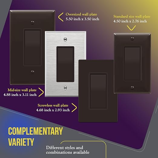 ENERLITES 4-Way Decorator Paddle Rocker Light Switch, Gloss Finish, Clamp Down Wiring, Grounding Screw, Residential Grade, 15A 120V/277V, UL Listed, 94150-BR, Brown
