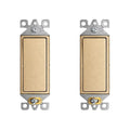 ELEGRP Matte Champagne Gold 3 Way Decorator Light Switch, 15A 120-277V, Paddle Rocker Switch Replacement, On/Off Wall Switch, Self-Grounding, Residential Grade, UL/CUL, 2 Pack