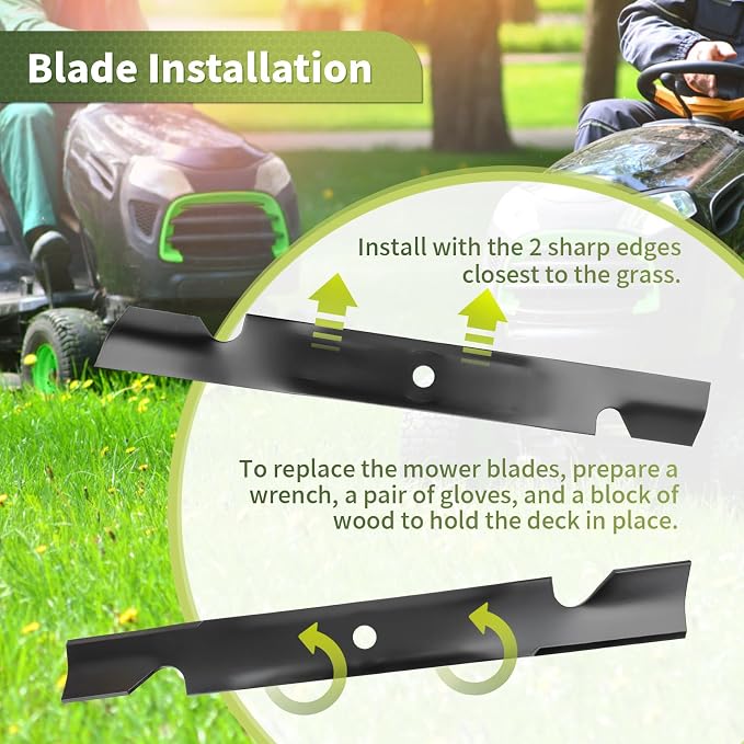 Keycci 115-2454-03 Lawn Mower Blades Compatible with T oro Time Cutter SS5425 54 Inch Deck, High Lift Blades Replace for 115-4999 115-4999-03 115-9650-03, 3 Pack (115-9650-03 Blades)