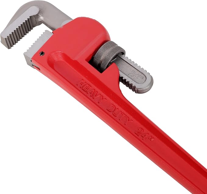 24-inch Pipe Wrench,Heavy-Duty Adjustable Straight Pipe Wrench,Reliable & Durable Cast Steel for Long-Lasting Pipe Maintenance