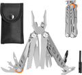 HANSHI Multitool Pliers, 22-in-1 YG10 Tungsten Steel Multi Tool with Scissors,Replaceable Wire Cutters, Flint, Window Breaker, Back Clip,Ideal for Camping, Survival and Gift(Silver)