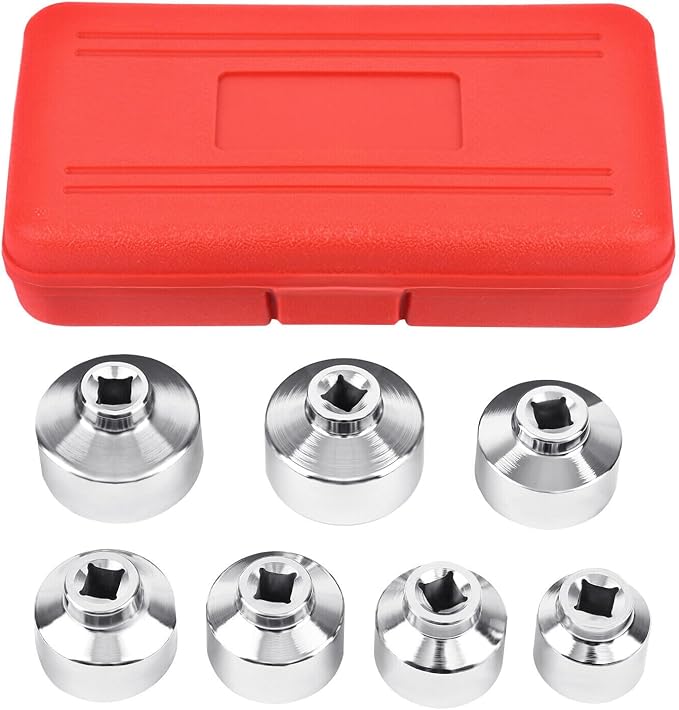 7 Pcs For 3/8" Oil Filter Cartridge Socket Set Metric 24 27 29 30 32 36 38mm
