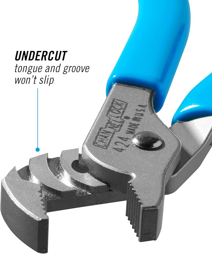Channellock Slip-Joint Pliers 424 - Straight Jaw Tongue & Groove, Hardened Steel - 4.5 In