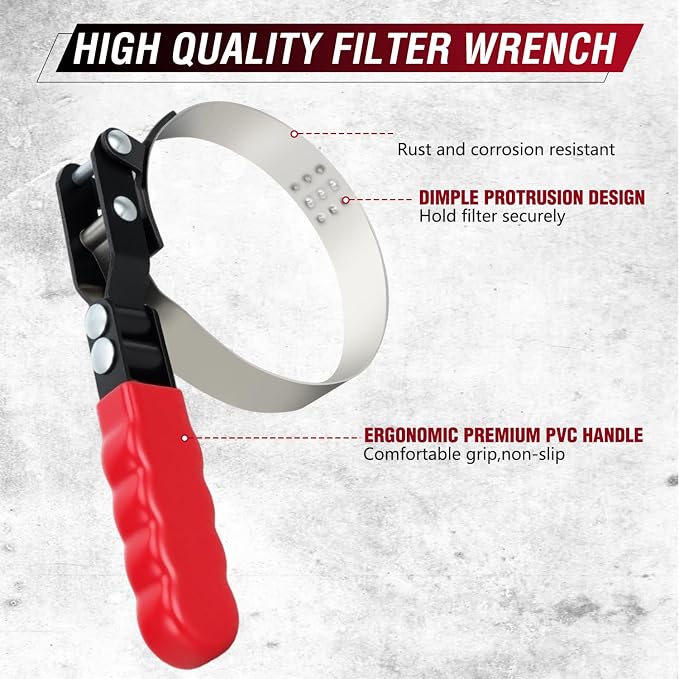 GOOACC 9-Piece Oil Filter Wrench Set | Fits 2.5 to 5.25 Inch Filters, Includes 9 and 12 Inch Pliers, 3-Jaw Tool and Lapping Tools, For Auto and Truck Maintenance