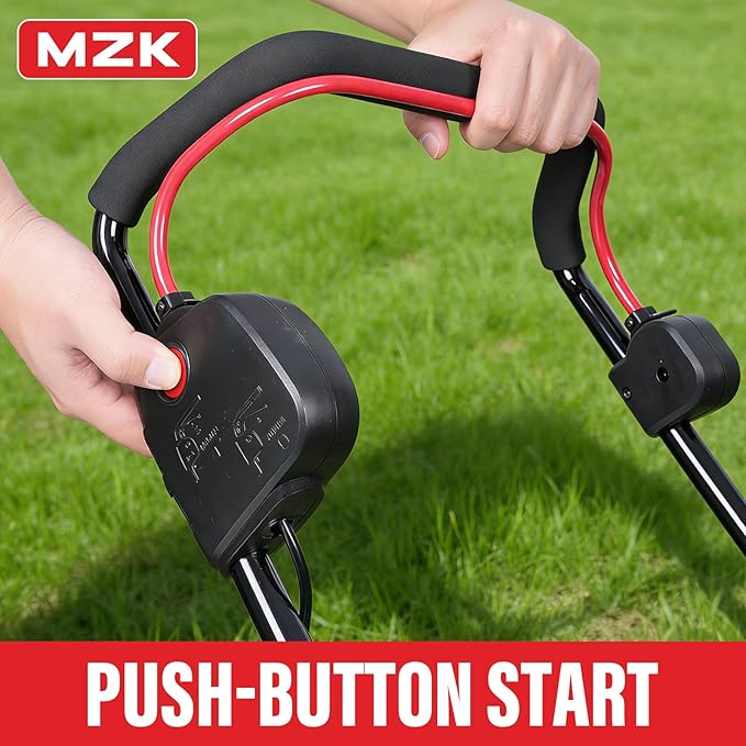 MZK 40V 16" Electric Lawn Mower, 2-in-1 Brushless Cordless Lawn Mower, Walk-Behind Push Mowers with 5-Position Height Adjustment, 2 x 4.0Ah Batteries & Charger Included