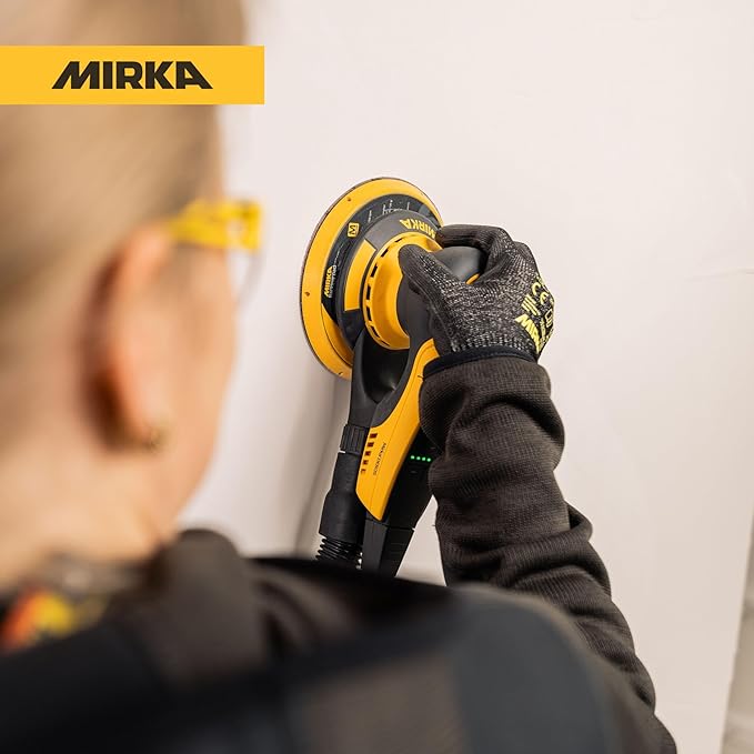 Mirka DEROS II 550 Dust-Free Sander with Case, 5 Inch Hook & Loop - 5.0mm Orbit Random Orbital Sander – 110V Electric Power Tool for Woodworking, Drywall, Automotive Car & Wood Sanding