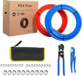 (Pipe&Combo Kit) EFIELD Pex-B Pipe Blue & Red 3/4" 2 x100ft with 2 IN 2 Pex Crimping,Removal and Cutter Tool Kit