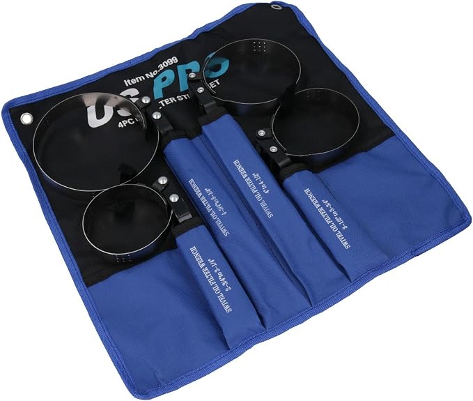 AB Tools Swivel Oil Filter Wrench Remover Removal Installer Set 2-3/4" - 5-1/4" 4pc Kit