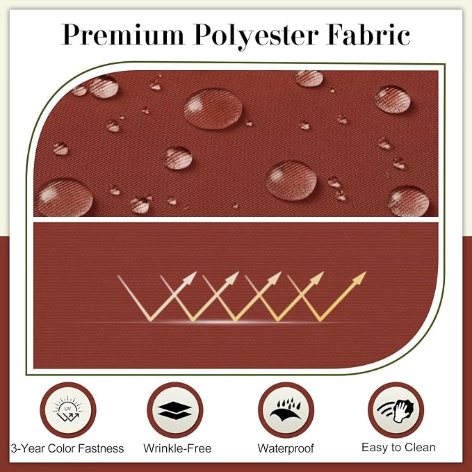 Cozyide Outdoor Chair Cushions, Waterproof Patio Seat Cushions with Adjustable Straps, Square Corner Patio Chair Cushions for Garden, Brick Red, 18.5x16x3 Inch (Pack of 4)