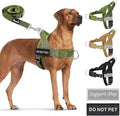 SlowTon No Pull Dog Harness with Front Clip - Heavy Duty, Soft Padded | Neck & Chest Adjustable, Tactical Pet Vest and Leash Set for Large Medium Sized Dogs, for Easy Walk & Training, Green S