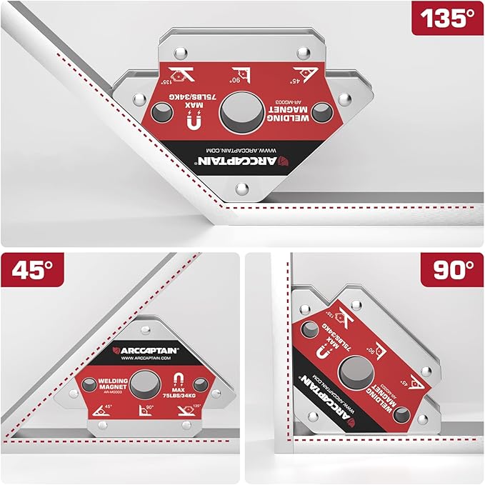ARCCAPTAIN Welding Magnets 2pcs 75LB Magnetic Welding Holder Set