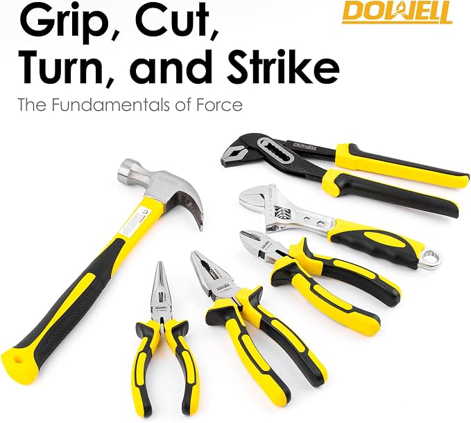 DOWELL Tool Set, 62PCS Tool Kit, Homeowner Wrench Pliers Screwdriver Set