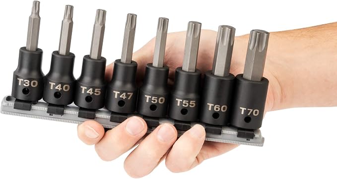 TEKTON 1/2 Inch Drive Torx Impact Bit Socket Set, 8-Piece | SIB92102