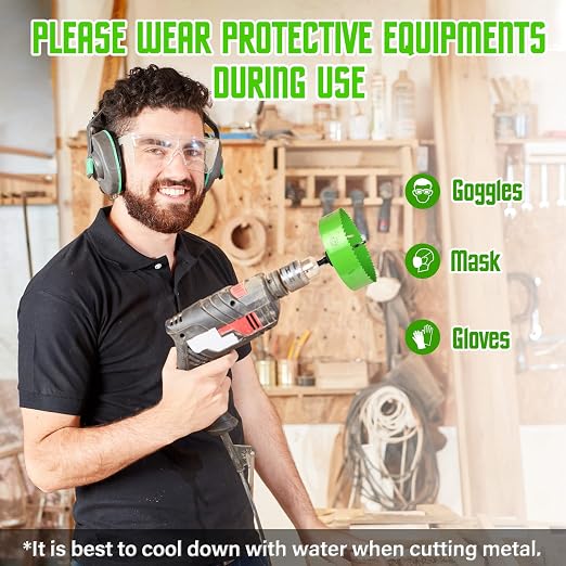 LifeIdeas 8 inch Hole Saw, Bi-Metal & Heavy Duty Hole Saw with Arbor Mandrel, Hole Drilling Cutter for Cornhole Boards, Metal, Drywall, Plasterboard, Wood and Plywood
