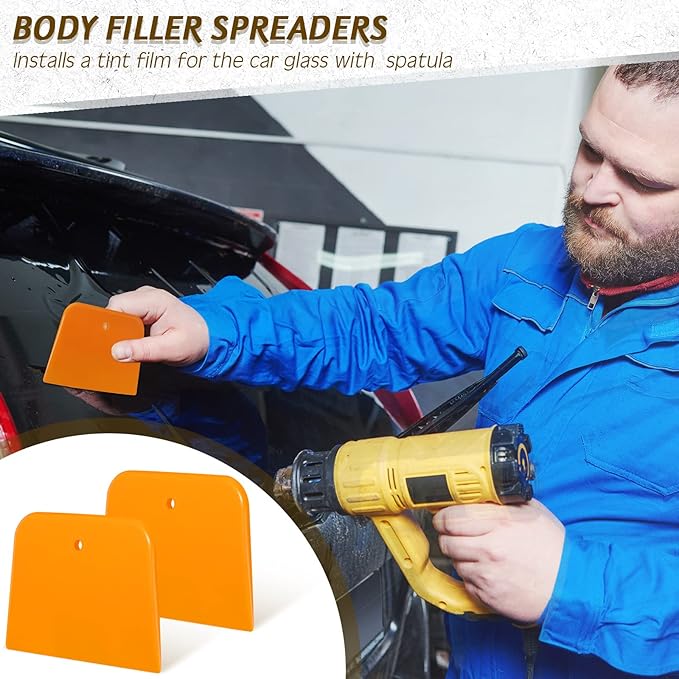 Frienda 60 Pcs Body Filler Spreaders Plastic Tools for Automotive Applying Putties Glazes Caulks and Paint (3.5 x 2.6 x 3.9 in)