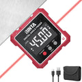 BINTA Digital Angle Finder with Laser, 4-side Magnetic Digital Angle Gauge, USB-C Rechargeable IP54 Waterproof Inclinometer, Table Saw Miter Protractor Laser Level for Woodworking Construction DIY