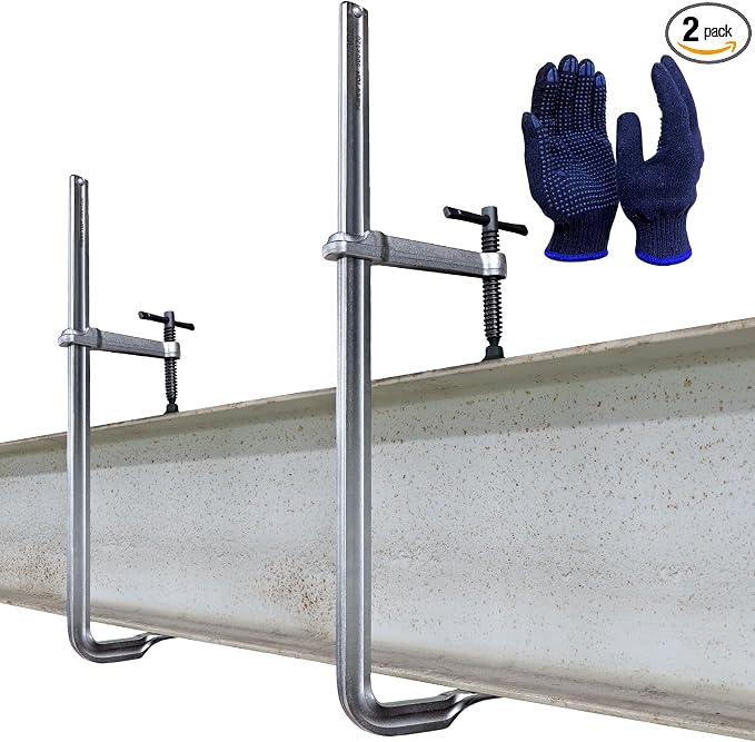 2-Pack Heavy Duty 20"(500x120mm) F-Clamp w/ 4-3/4" Throat Depth, Bar Size 1"x15/32", 1400LB Clamping Force, Drop Forged Steel Bar Clamps for Wood, Metal, Pipe, Welding and DIY Projects