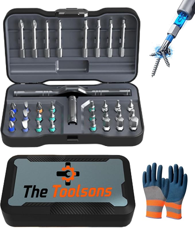 Multi Tool Set, 24 in 1 S2 Steel Magnetic Screwdriver Sets, High Torque with DIY Detachable T Ratchet Handle, Precision Repair for Furniture Assembly, Electrical Appliance, Bicycle (32Pcs)