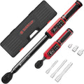 SUERCUP 3/8"&1/2" Digital Torque Wrench Set(0.66-44.29Ft.Lb/0.9-60N.m&3.8-250.8Ft.Lb/5.1-340Nm), ±1% Accuracy with Vibration, Buzzer,LED Notification and Five Units of Measure, for Car,Moto, DIY