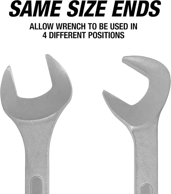 OEMTOOLS 6-PC SAE Jumbo Angle Head Combination Wrench Set 1-3/8" to 2" | Chrome-Plated to Resist Rust, Chrome Plated Finish, Includes Nylon Wrench Roll, Durable Carbon Steel
