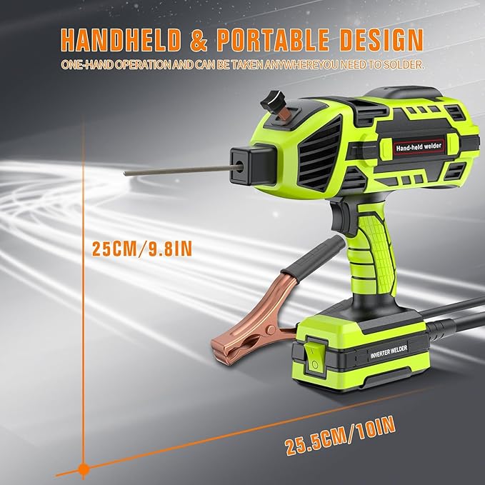 Portable Welding Machine 110V Handheld Electric ARC Welder Gun Stick Welder Machine with IGBT Inverter 5 Variable Current Adjustment for 1/16''-1/8'' Welding Rods