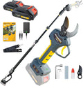 2-in-1 Pole Pruning Shears Cordless, 40mm Electric Pruner with Extension Pole, Dual Battery, Compatible with Makita battery, 14.7FT High Reach Tree Trimmer, No Ladder Needed for Orchard