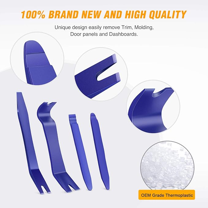 GOOACC 5PCS Auto Trim Removal Tool Kit No-Scratch Pry Tool Kit for Car Door Clip Panel & Audio Dashboard Dismantle -5PCS