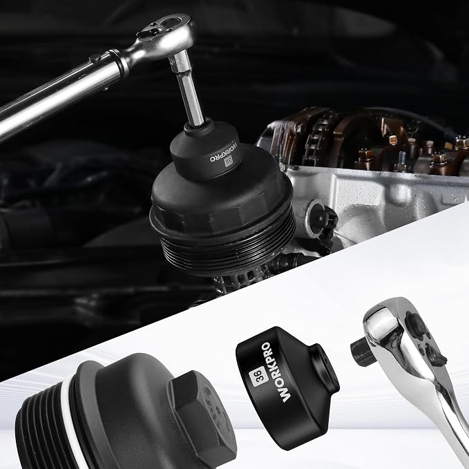 WORKPRO 36mm Oil Filter Socket Wrench, Oil Filter Removal Tool, Oil Filter Change Set, Ideal for Some Ford F250, BMW, Mini, Volvo, Audi, VW, Porsche Vehicles