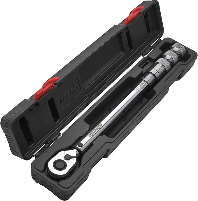 EPAuto 1/2-Inch Spring-Loaded Ring Locking Torque Wrench, High-Contrast Scale, and Click Alert, with Dual Direction Adjustment, 10~150 ft-lb, Cr-V
