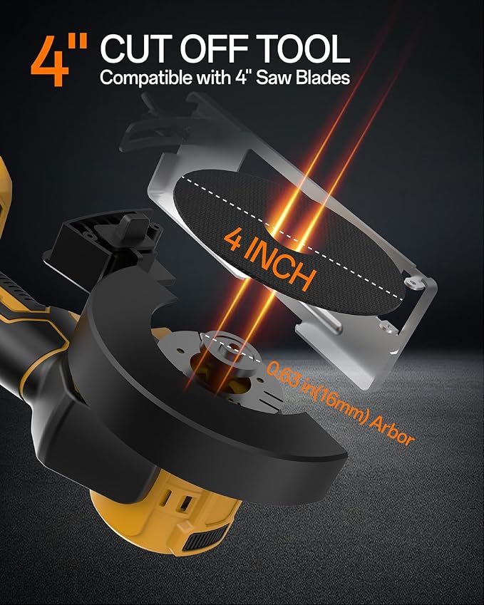 4" Mini Circular Saw Compatible With DeWalt 20V Battery(NO Battery) | Brushless Cordless Cut Off Tool with 3 Speeds, 4 Blades,12000RPM,Removable Dust Cover for Metal, Wood and PVC