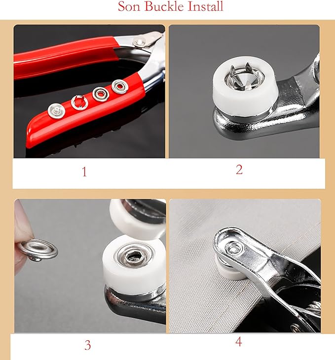 Snap Button Kit Sets, 100 Pair Colorful 5 Claw Buckle with 6 Inch Plier and Alloy Stick for Clothing Leather Crafting Sewing (1)