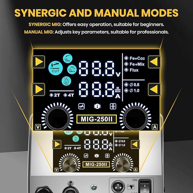 SSimder 6-in-1 MIG Welder & Plasma Cutter 160A Gas MIG/Flux Core/Lift TIG/Stick/Cut Combo 110V 220V 35A Air Cutting for Auto Repair DIY & Small Workshop