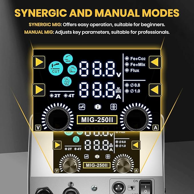 SSIMDER 6 In1 MIG Welder Plasma Cutter Welder Combo, With 71Pcs PT31 LG40 Consumables, 160A 110v/220v Gas MIG/Flux Core MIG/Spool Gun/Lift TIG/Stick/Plasma Cutting Multi-Process MIG Welder Machine