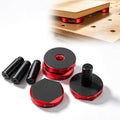 Bench Pucks for 3/4" Dog Holes, 4-Pack Aluminum with Removable Pegs