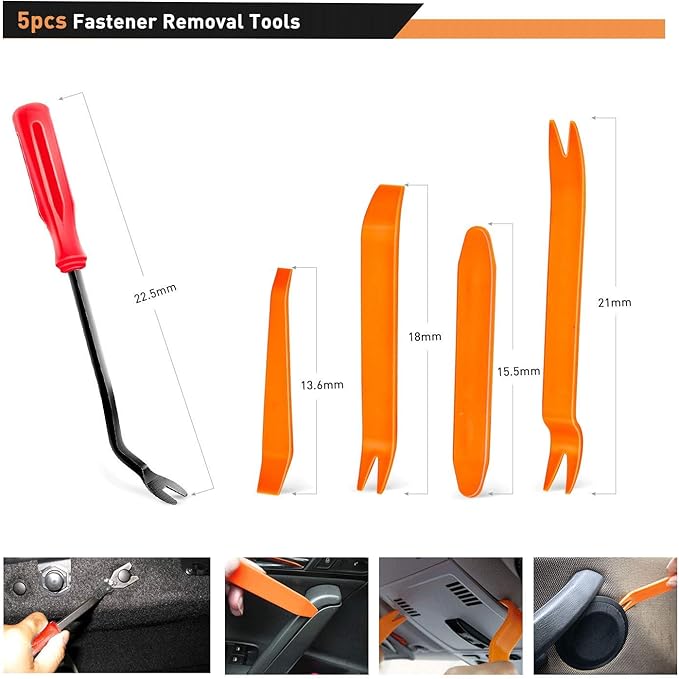 GOOACC 635Pcs Car Push Retainer Clips & Auto Fasteners Assortment -16 Most Popular Sizes Nylon Bumper Fender Rivets with 10 Cable Ties and Fasteners Remover for Toyota GM Ford Honda Acura Chrysler