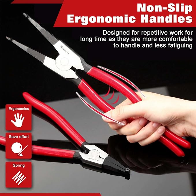 SPEEDWOX 8 Inches Lock Ring Pliers Special Angle Tip Circlip Pliers
