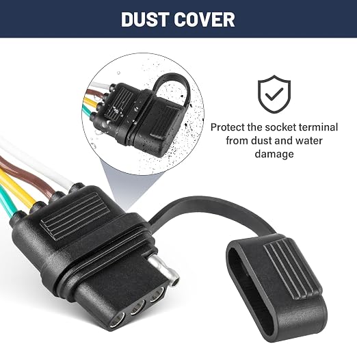 MECMO 4-Pin Trailer Wiring Harness 56040 for 2009-2024 Subaru Forester, Outback, Crosstrek, XV, Ascent Towing Hitch Wire Wiring Vehicle-Side 4 Prong 4Pin Flat Trailer Light Plug & Play Tow Connector