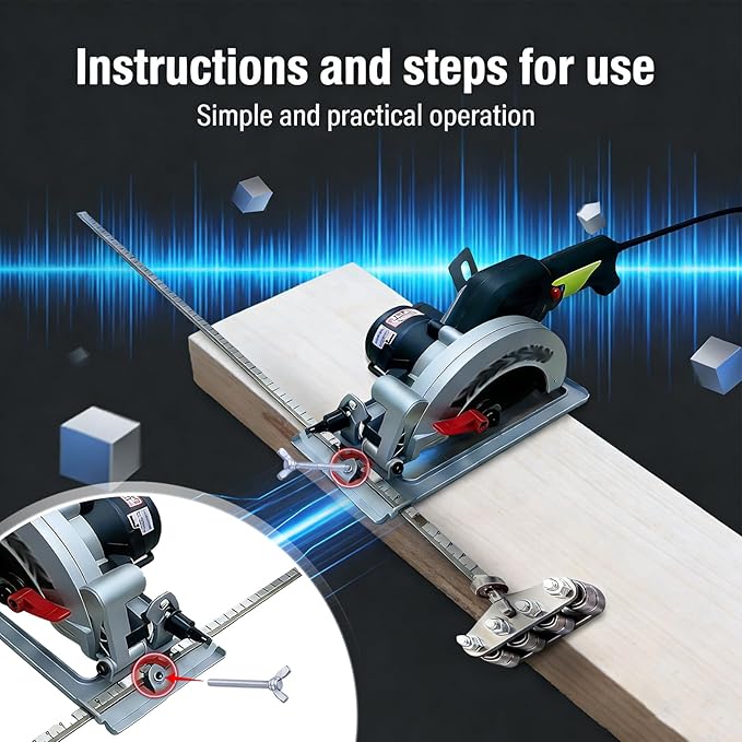 Positioning Calipers for Precise Measurements & Easy Wood Cutting,Adjustable Stainless Steel Circular Saw Guide Rail for Circular Saw Furniture Making (medium size)