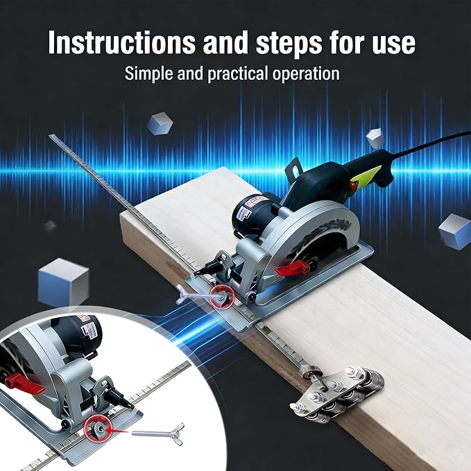 Positioning Calipers for Precise Measurements & Easy Wood Cutting,Adjustable Stainless Steel Circular Saw Guide Rail for Circular Saw Furniture Making (small size)