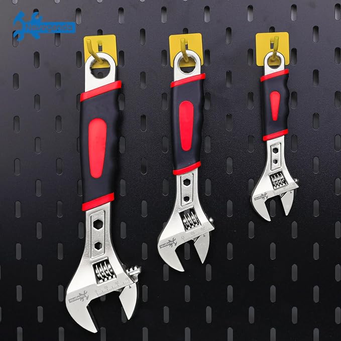 Navegando 3-Piece Adjustable Wrench Set, 6 8 10 Inch, High Carbon Steel | Adjustable Wrenches with Non-Slip Grip, Rust Resistant, Ideal for Plumbing, Automotive & Home DIY Repair