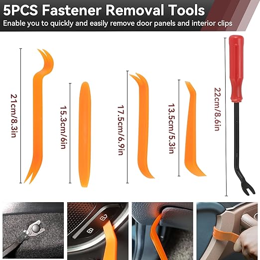 1430Pcs Car Interior & Exterior Retainer Clips - 47 Sizes Assorted Colorful Push Pins & Metal Screws. 3-Tier Box Auto Fastener Kit with Orange Pry Tools for Bumper Door (1430Pcs)