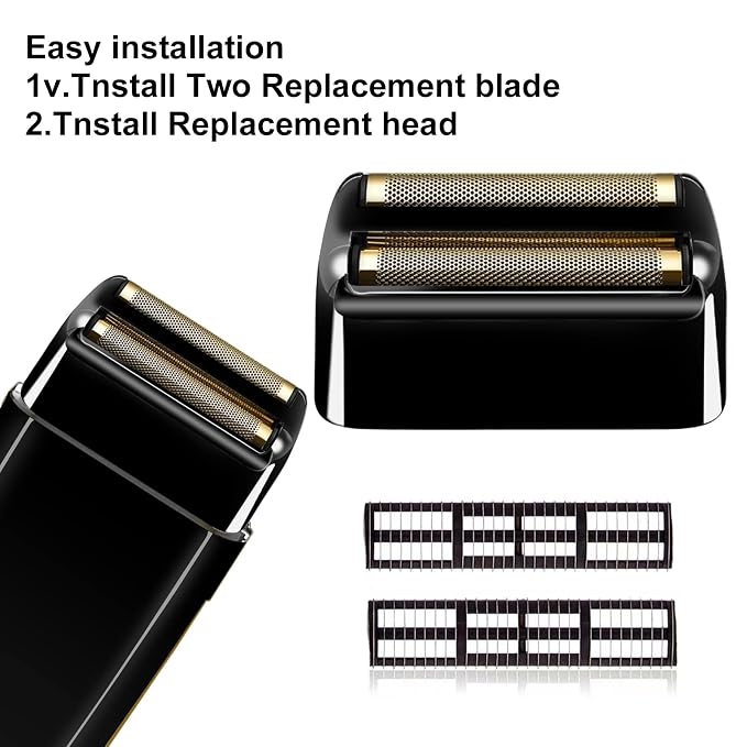 3 pack Replacement Foil and Cutters Compatible with BaBylissPRO Barberology FXFS2 Shaver Metal shaver foil replacement heads,Black