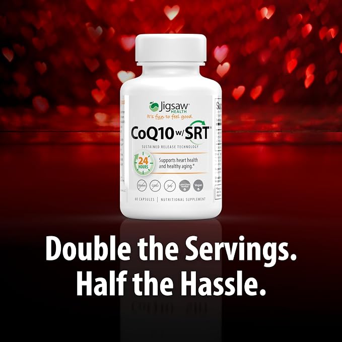 Jigsaw Health CoQ10 w/SRT | Heart Health Support | with Sustained Release Technology | 60 Capsules