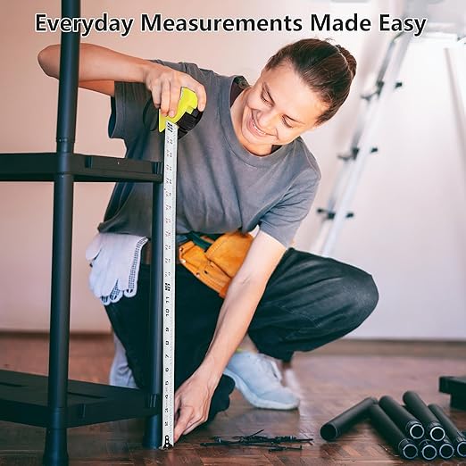 Tape Measure with Fractions 1/8, Measuring Tape 16 FT, 1 Inch/25mm Wide Blade Measurement Tape, Easy Read, Small, Local Design with Fractional Read, Great for Around The House and Carpenter