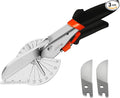 GARTOL Miter Shears, 45-135 Degree Adjustable Angle Scissors, Quarter Round Cutter Tool with Spare SK5 Blades, Trunking Shears for Cutting PVC, Trim and Softwood Moulding (Not for Hardwood)