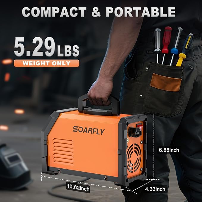 SOARFLY Stick Welder, 250Amp ARC Welding Machine with Large LED Display, Dual Voltage 110V/220V IGBT Inverter Portable Welder w/10 Rods, Ground Clamp, Electrode Clamp, Hot Start, Arc Force, Anti-Stick